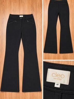 cleo Black Boot-Cut Ponte Pants